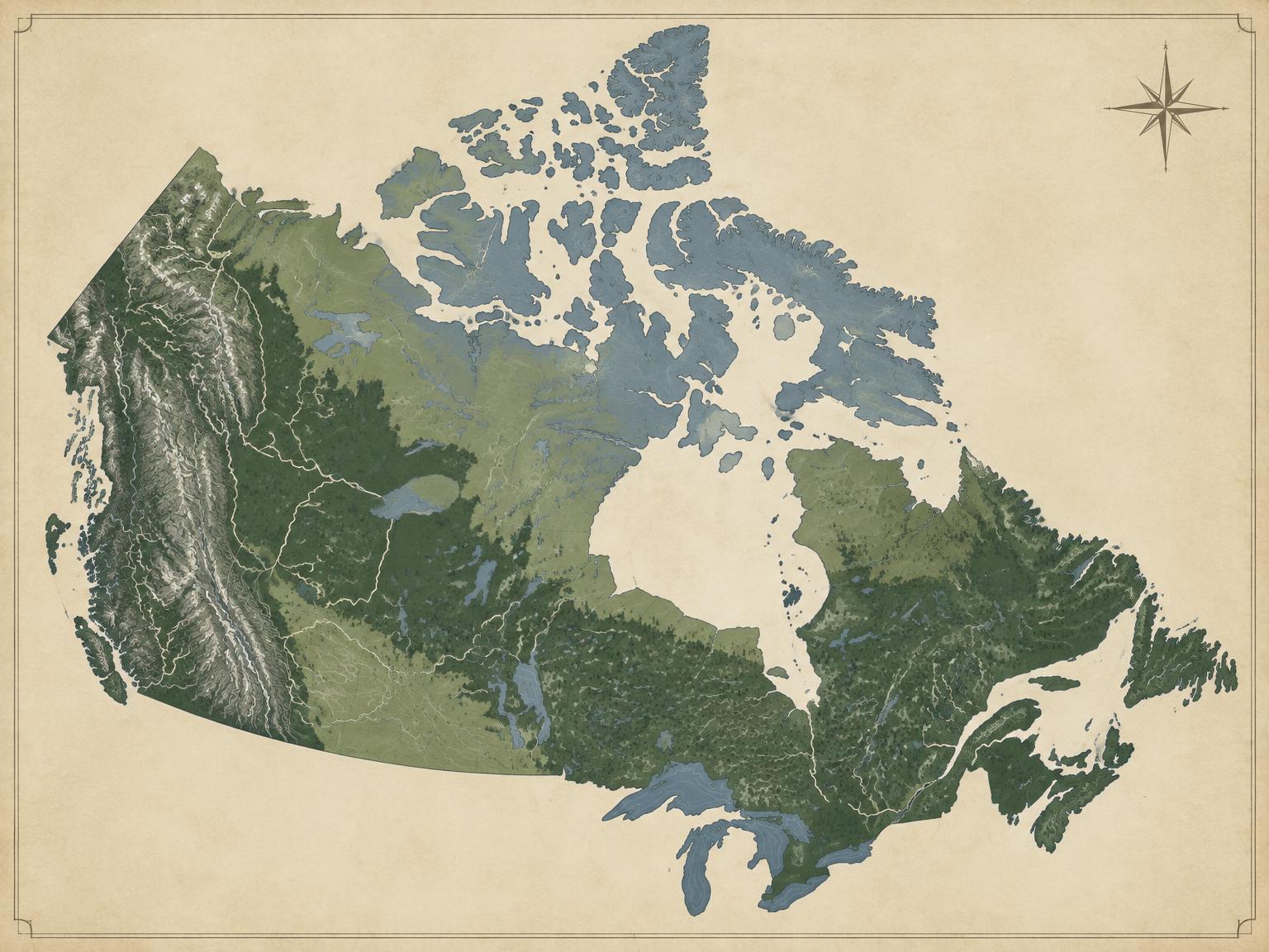 Illustrated map of Canada